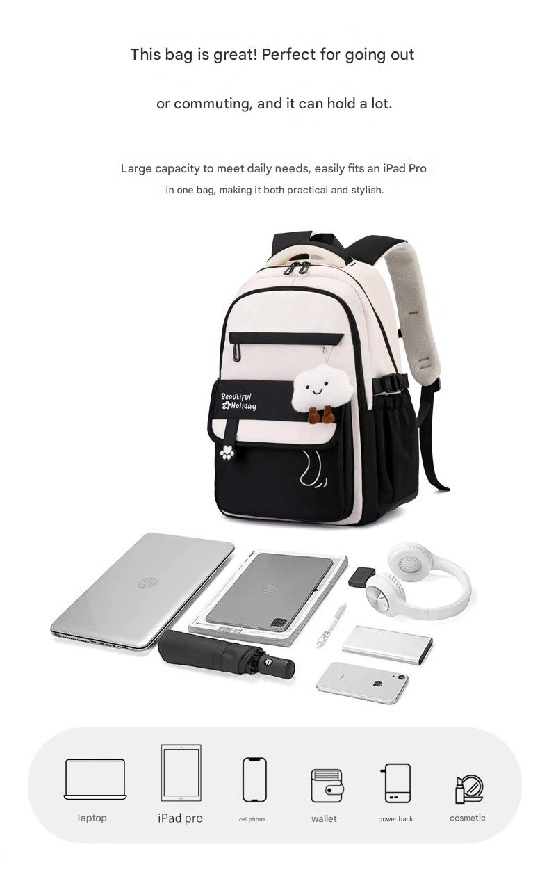 Kids' School Backpack without KeyChain - Cute  Plaid Design for Girls ZK402 ( Best For Playgroup to 4th Class)