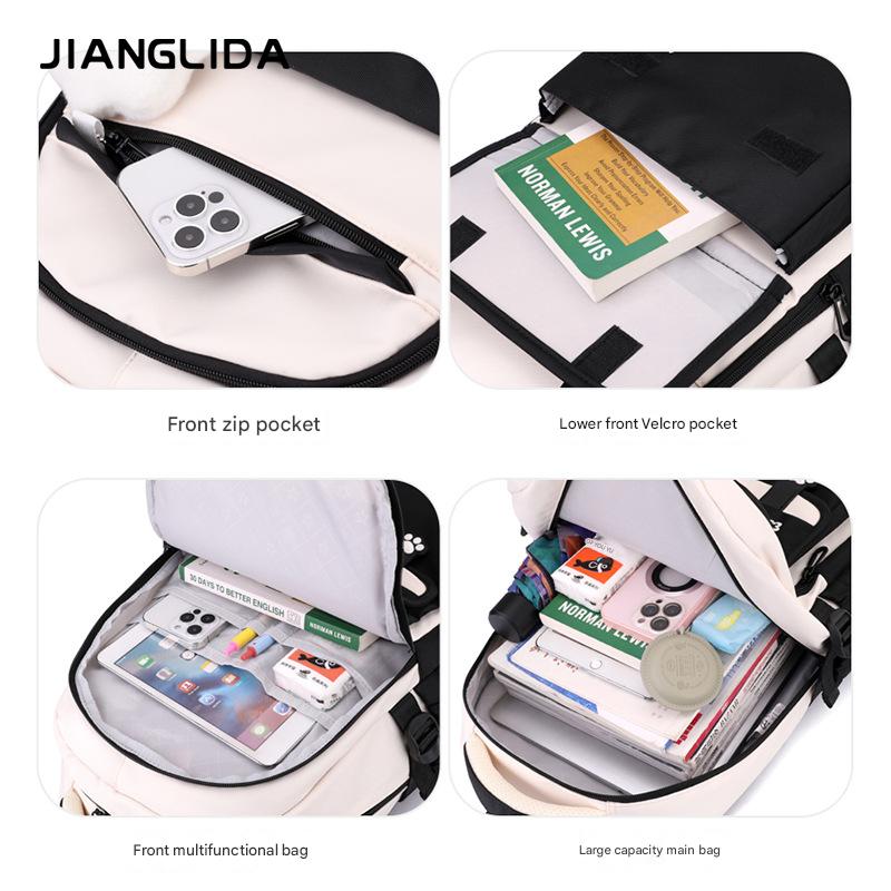 Kids' School Backpack without KeyChain - Cute  Plaid Design for Girls ZK402 ( Best For Playgroup to 4th Class)