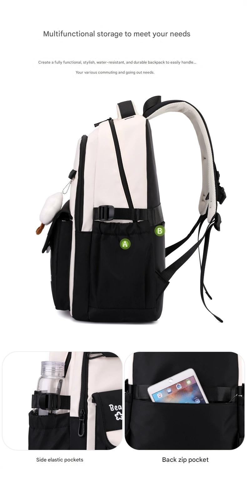 Kids' School Backpack without KeyChain - Cute  Plaid Design for Girls ZK402 ( Best For Playgroup to 4th Class)