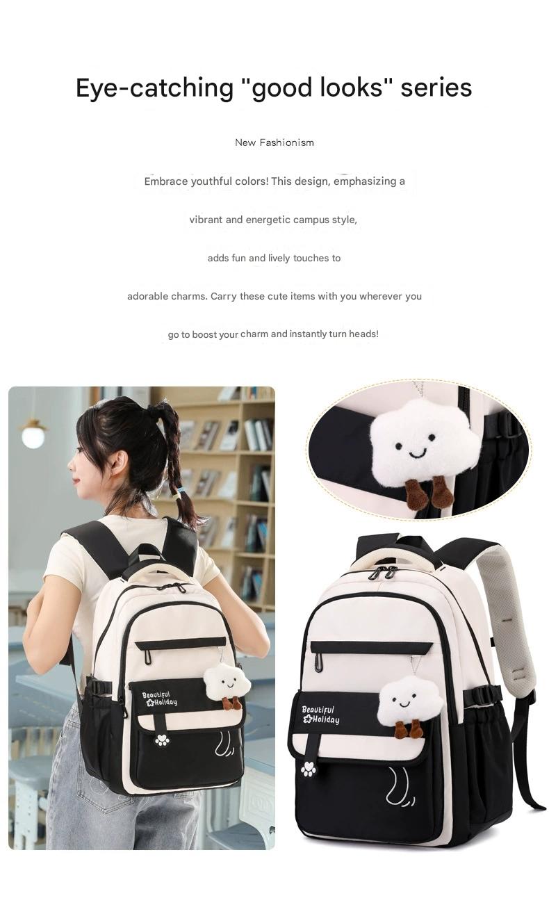 Kids' School Backpack without KeyChain - Cute  Plaid Design for Girls ZK402 ( Best For Playgroup to 4th Class)
