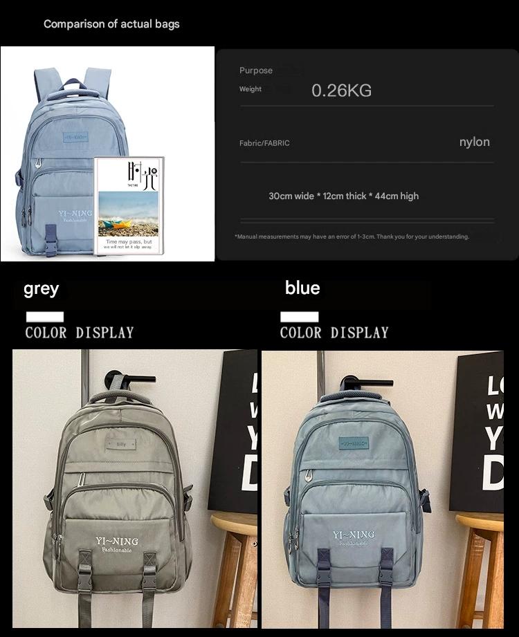 New Thickened Backpack Multi-Layer Zipper Buckle Backpack Cushioning Strap Wear-Resistant Good Quality Backpack for Women ZK412
