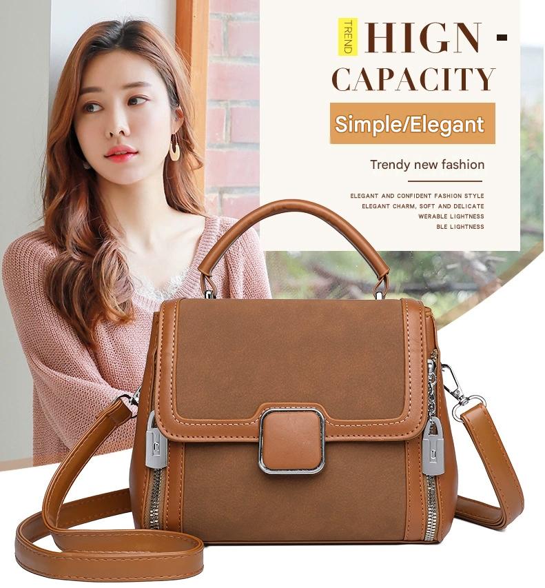 New Trendy Contrasting Soft Leather Crossbody Bag YC-9830