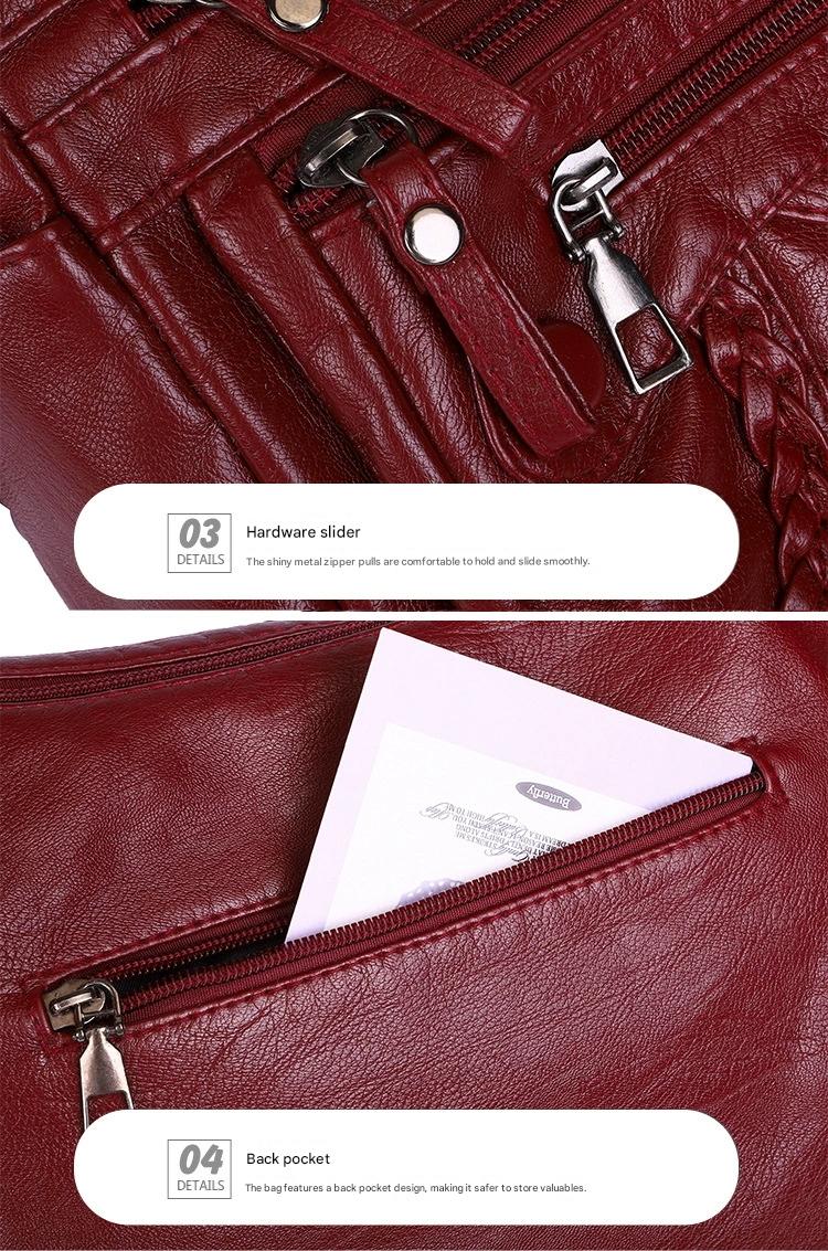 New Fashion All-match Middle-aged and Elderly Mother's Bag Large Capacity Shoulder Crossbody Bag 8026