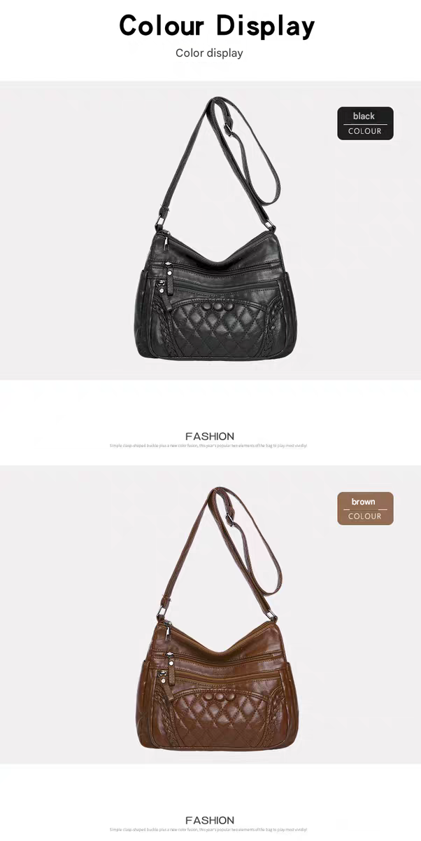 Soft leather women's bag, new style, fashionable and versatile bag, large capacity, trendy shoulder crossbody bag 8028