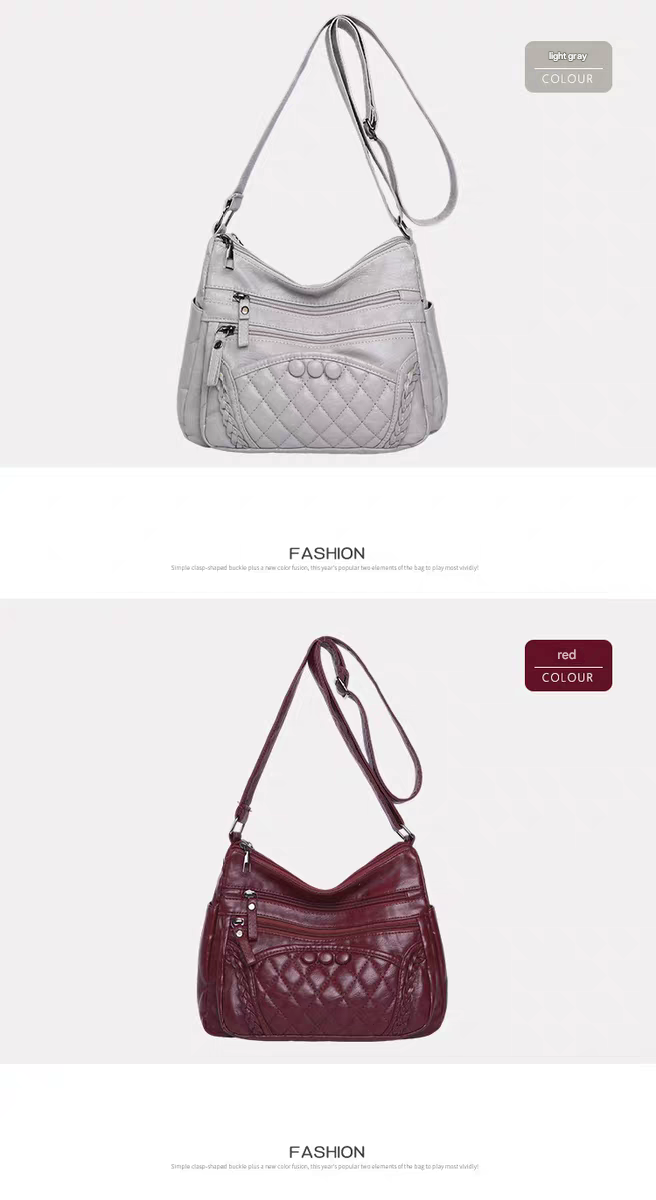 Soft leather women's bag, new style, fashionable and versatile bag, large capacity, trendy shoulder crossbody bag 8028