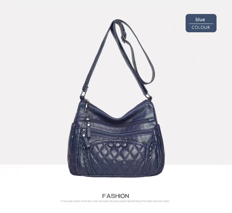 Soft leather women's bag, new style, fashionable and versatile bag, large capacity, trendy shoulder crossbody bag 8028
