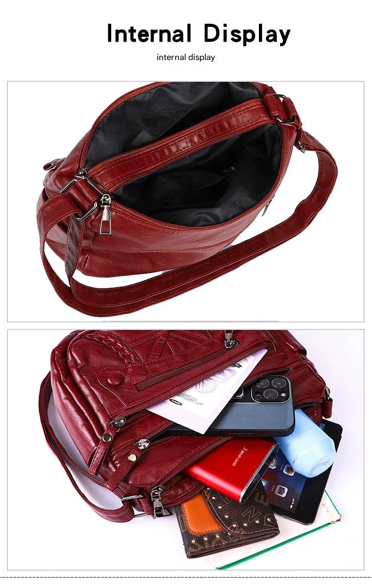 New Fashion All-match Middle-aged and Elderly Mother's Bag Large Capacity Shoulder Crossbody Bag 8026