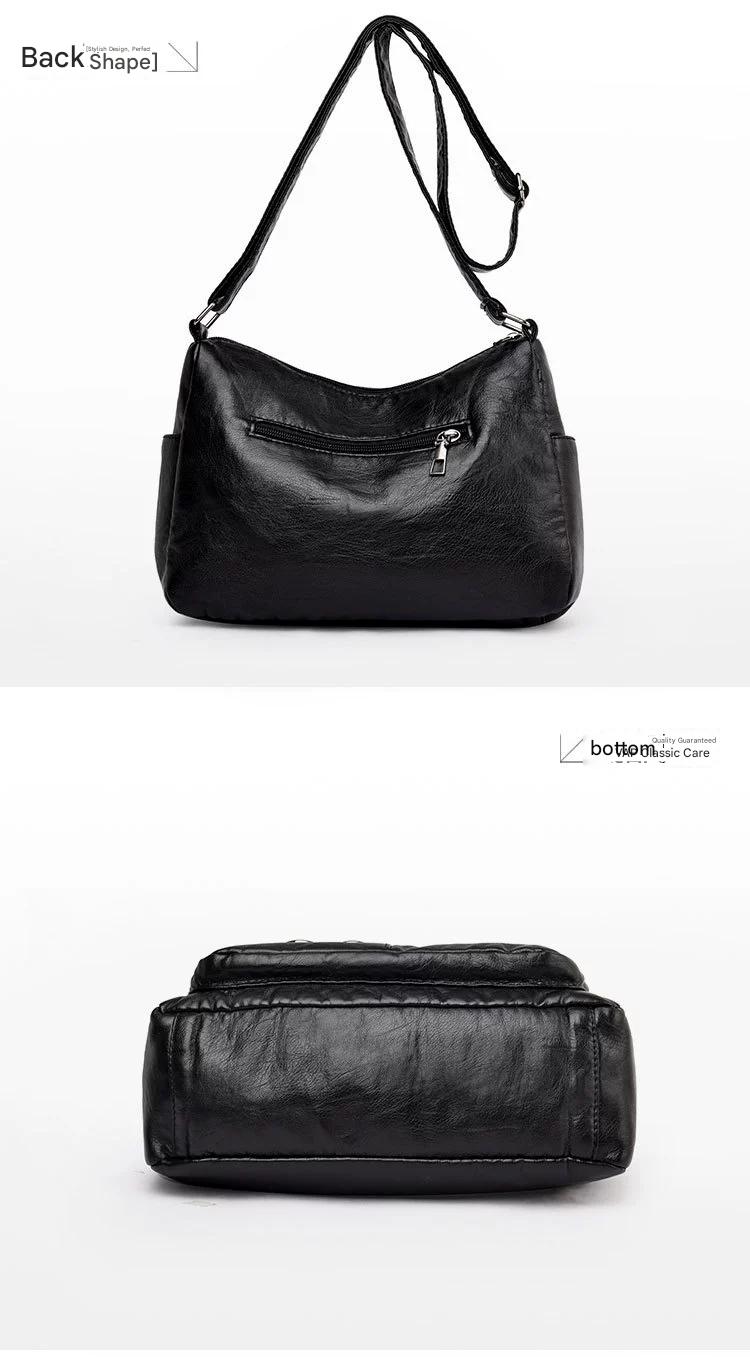 New Fashion Large-Capacity Woven Crossbody Bag, Korean Style, Simple and Elegant, Multi-Compartment, Soft Leather with a High-End Feel 8036