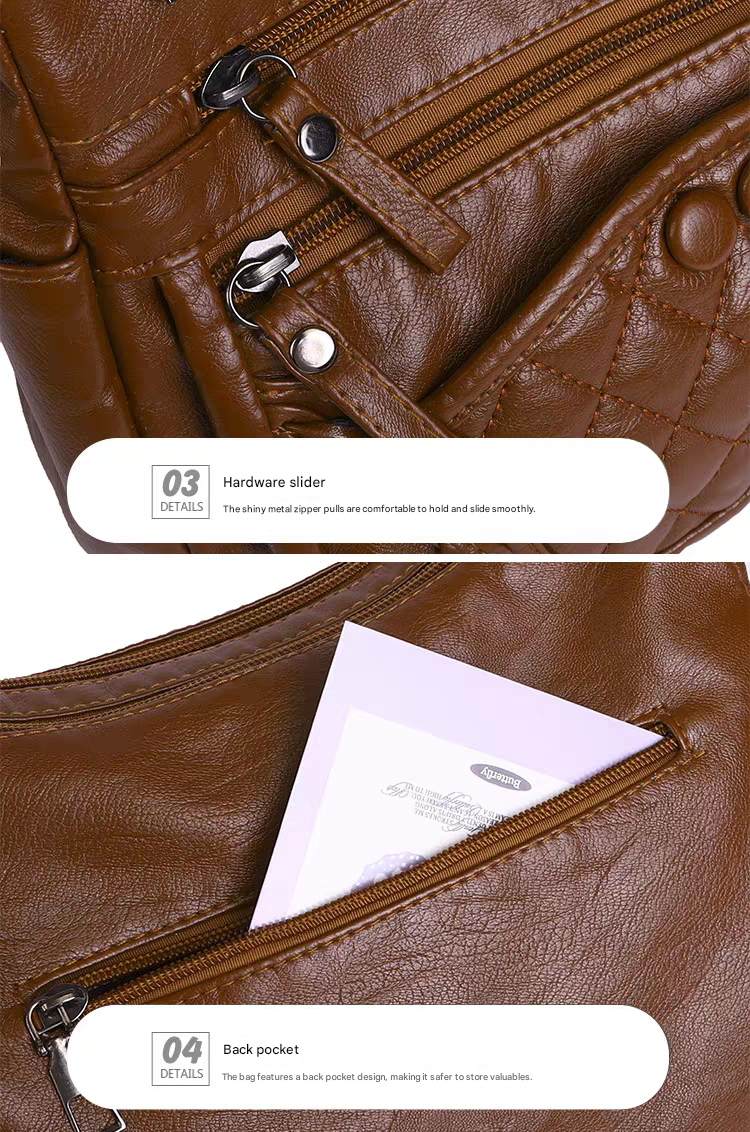 Soft leather women's bag, new style, fashionable and versatile bag, large capacity, trendy shoulder crossbody bag 8028