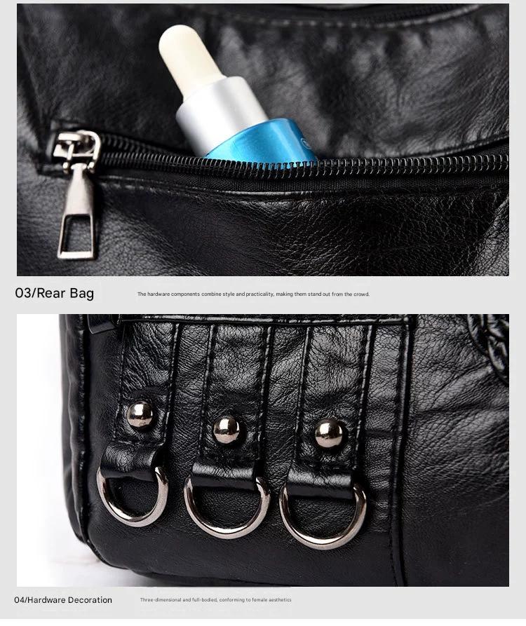 New Fashion Large-Capacity Woven Crossbody Bag, Korean Style, Simple and Elegant, Multi-Compartment, Soft Leather with a High-End Feel 8036