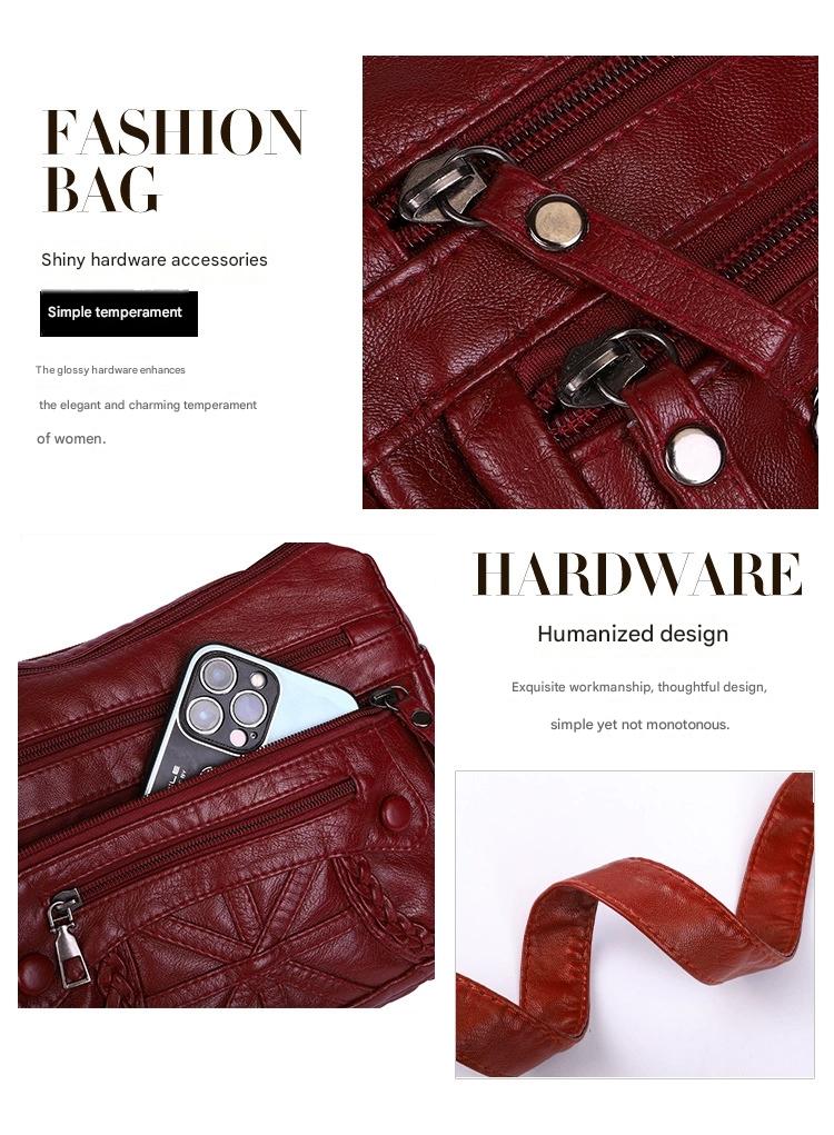New Fashion All-match Middle-aged and Elderly Mother's Bag Large Capacity Shoulder Crossbody Bag 8026