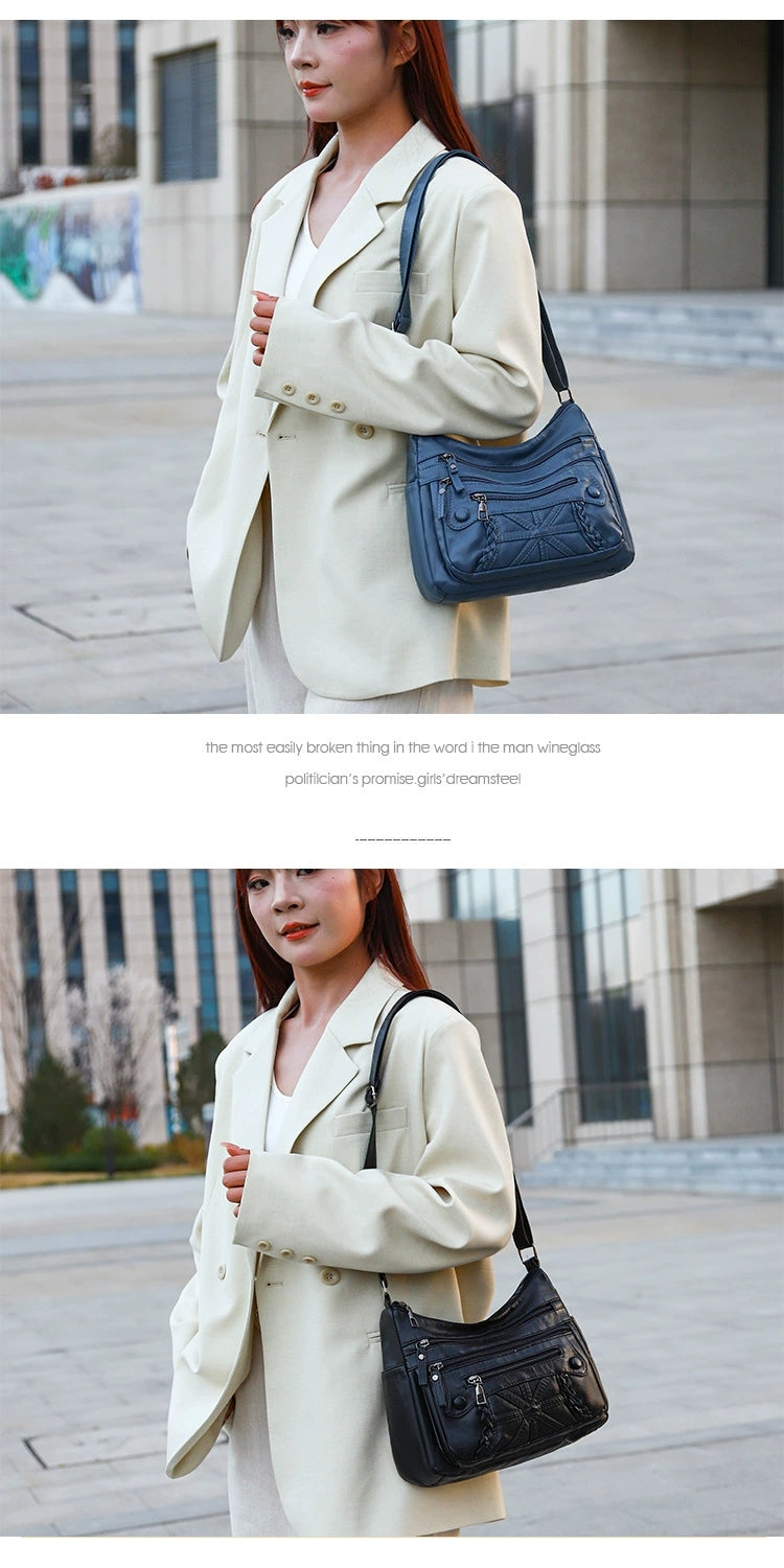 New Fashion All-match Middle-aged and Elderly Mother's Bag Large Capacity Shoulder Crossbody Bag 8026