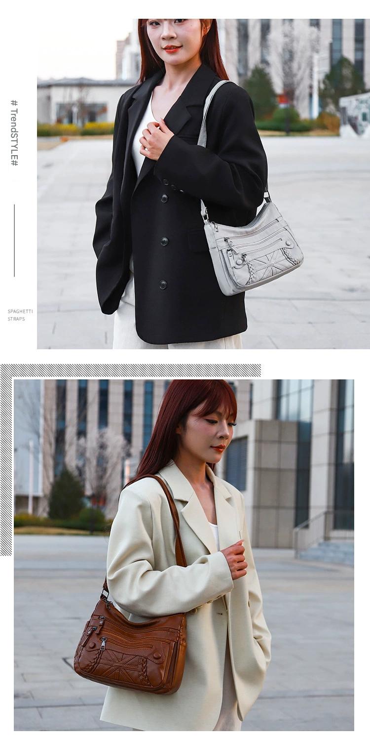 New Fashion All-match Middle-aged and Elderly Mother's Bag Large Capacity Shoulder Crossbody Bag 8026