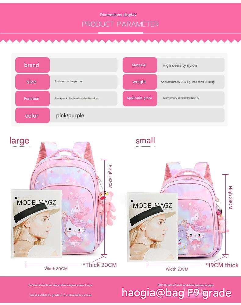 Pink Cartoon Kids Backpack with Fairy Tale Design MJ14