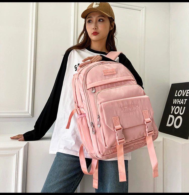 New Thickened Backpack Multi-Layer Zipper Buckle Backpack Cushioning Strap Wear-Resistant Good Quality Backpack for Women ZK412