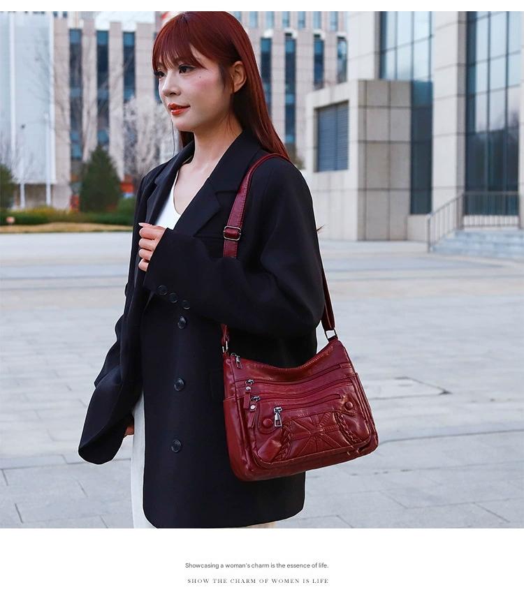 New Fashion All-match Middle-aged and Elderly Mother's Bag Large Capacity Shoulder Crossbody Bag 8026