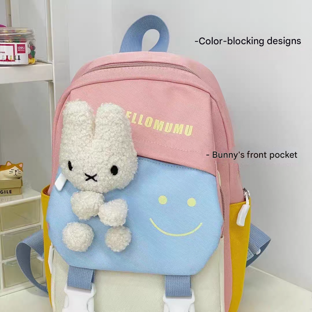 New Children's School Bag with Cute Plush Animal Design, High-Quality Nylon Fabric, Suitable for Boys and Girls ZK414