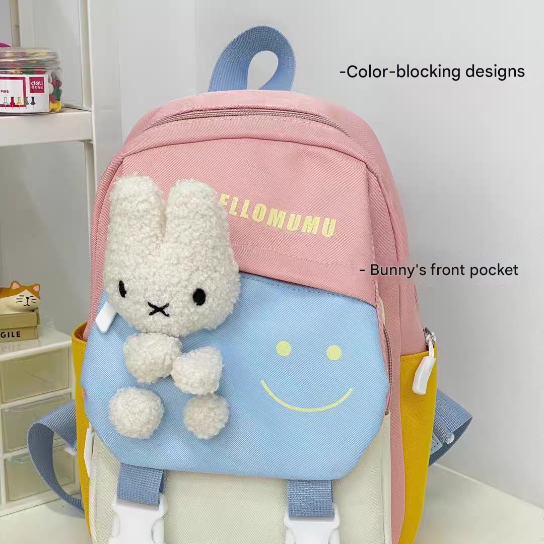 New Children's School Bag with Cute Plush Animal Design, High-Quality Nylon Fabric, Suitable for Boys and Girls ZK414