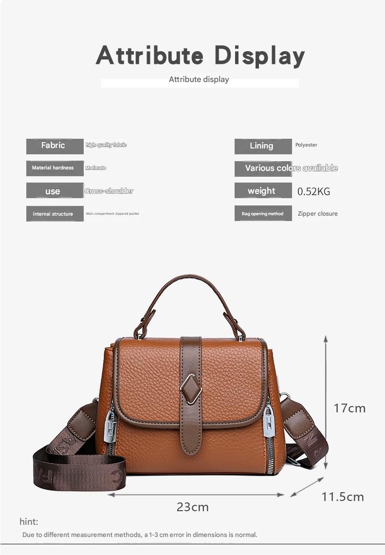 New Fashion Solid Color Small Square Handbag Crossbody Versatile Lightweight 8219-0181