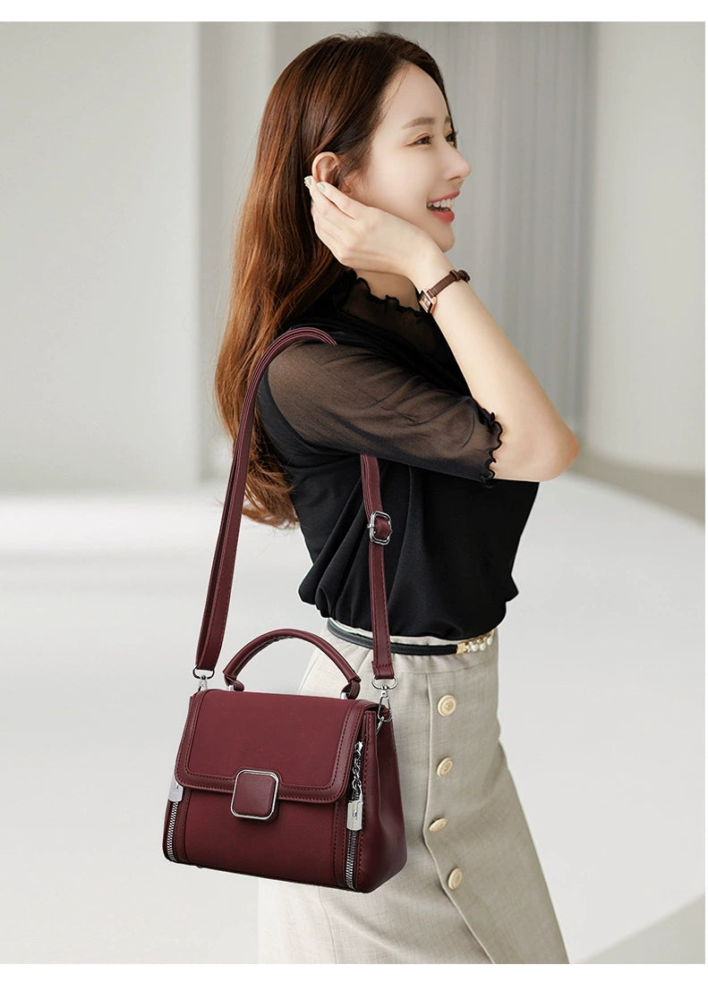 New Trendy Contrasting Soft Leather Crossbody Bag YC-9830