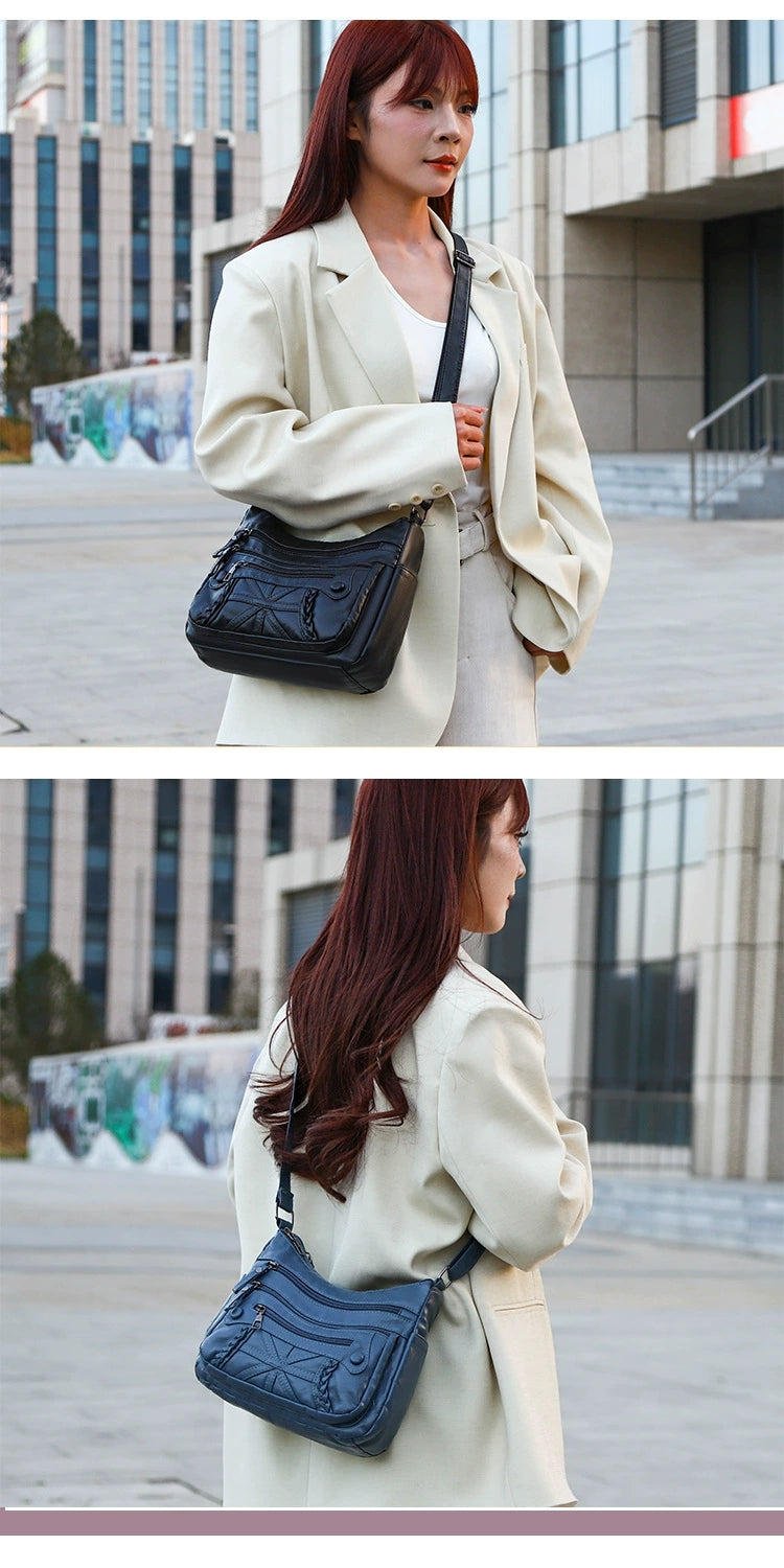 New Fashion All-match Middle-aged and Elderly Mother's Bag Large Capacity Shoulder Crossbody Bag 8026