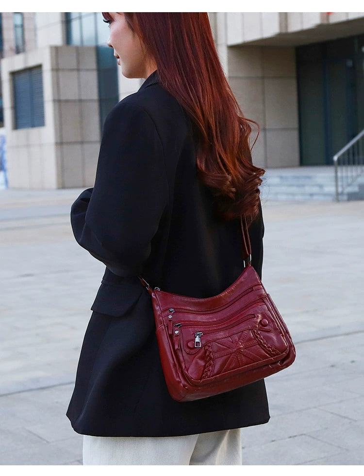 New Fashion All-match Middle-aged and Elderly Mother's Bag Large Capacity Shoulder Crossbody Bag 8026