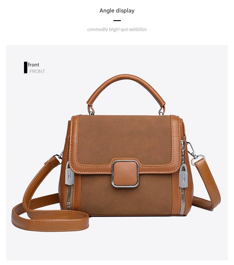 New Trendy Contrasting Soft Leather Crossbody Bag YC-9830